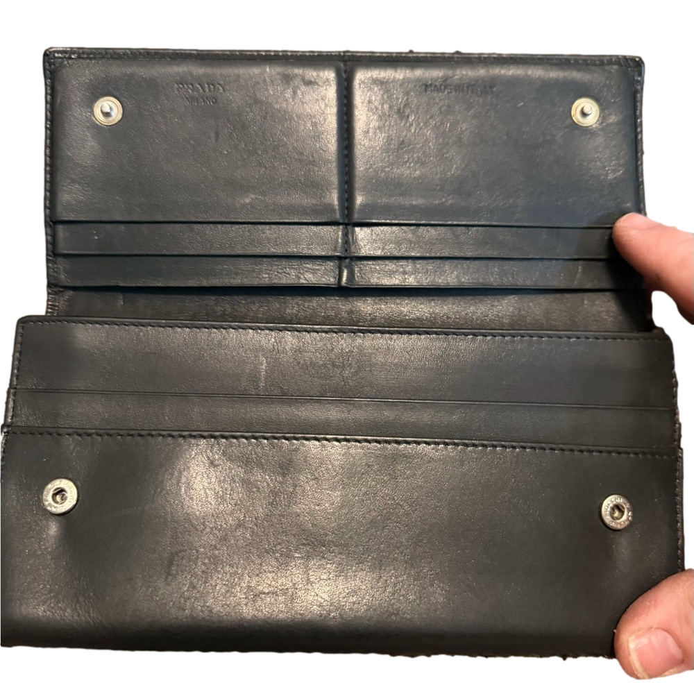 Prada Charcoal Leather Wallet - Picture 2 of 6